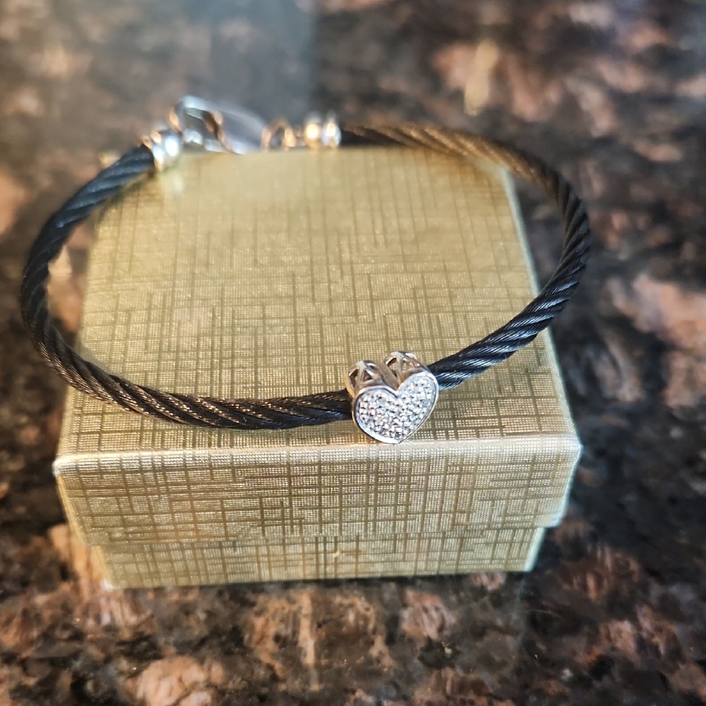 Sterling Stainless Steel Diamond Bracelet